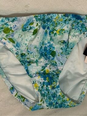 Victoria's Secret White Bikini Bottom with Pink Print